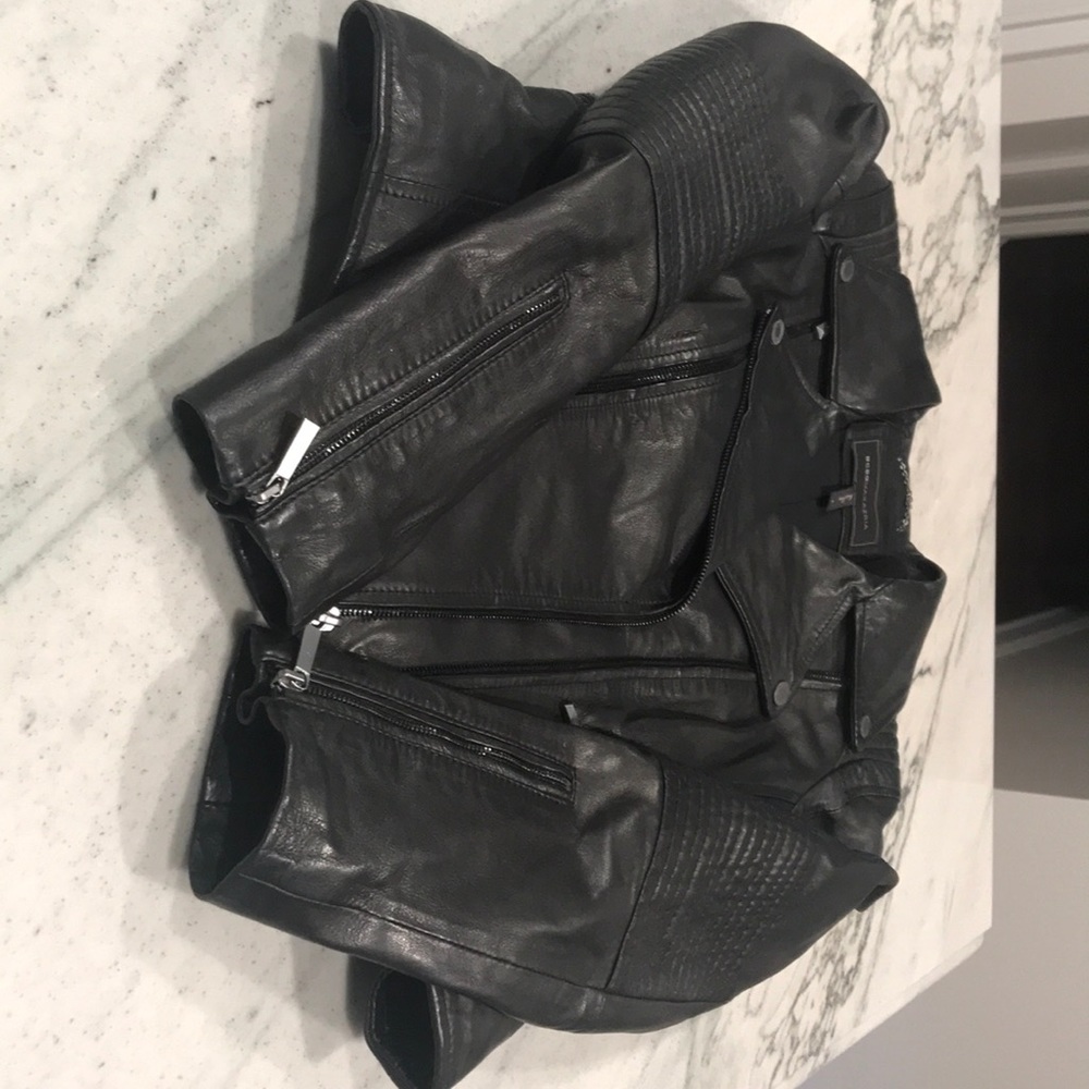BCBG Maxazaria Geninue Leather MotorJacket